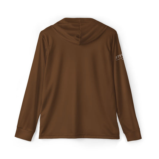 Brown Men's Sports Warmup Hoodie (AOP)