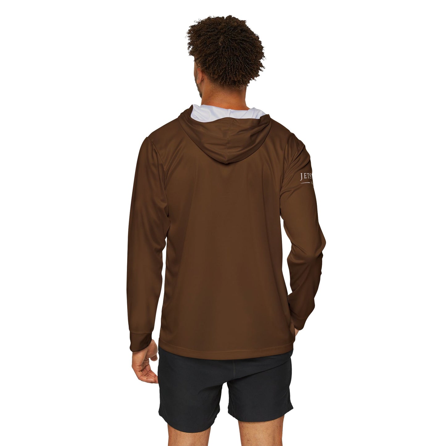 Brown Men's Sports Warmup Hoodie (AOP)