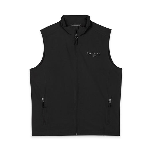 Men's Embroidered Soft Shell Vest — Lightweight Windproof Work & Travel Layer