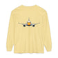 Jetstream Plane Long Sleeve Tee — Front Logo & Front-Facing Jet Graphic