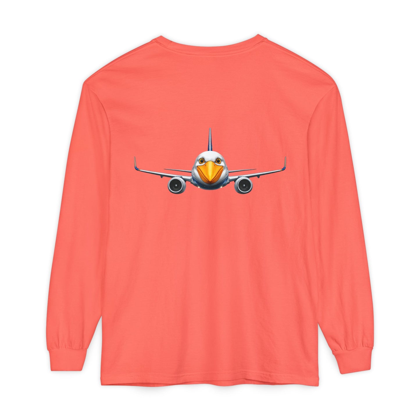 Jetstream Plane Long Sleeve Tee — Front Logo & Front-Facing Jet Graphic
