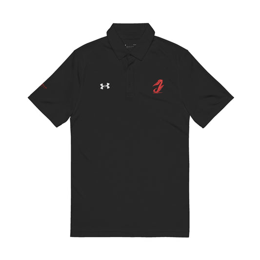 White Embroidered Anchor Polo Shirt — Men's Performance Under Armour