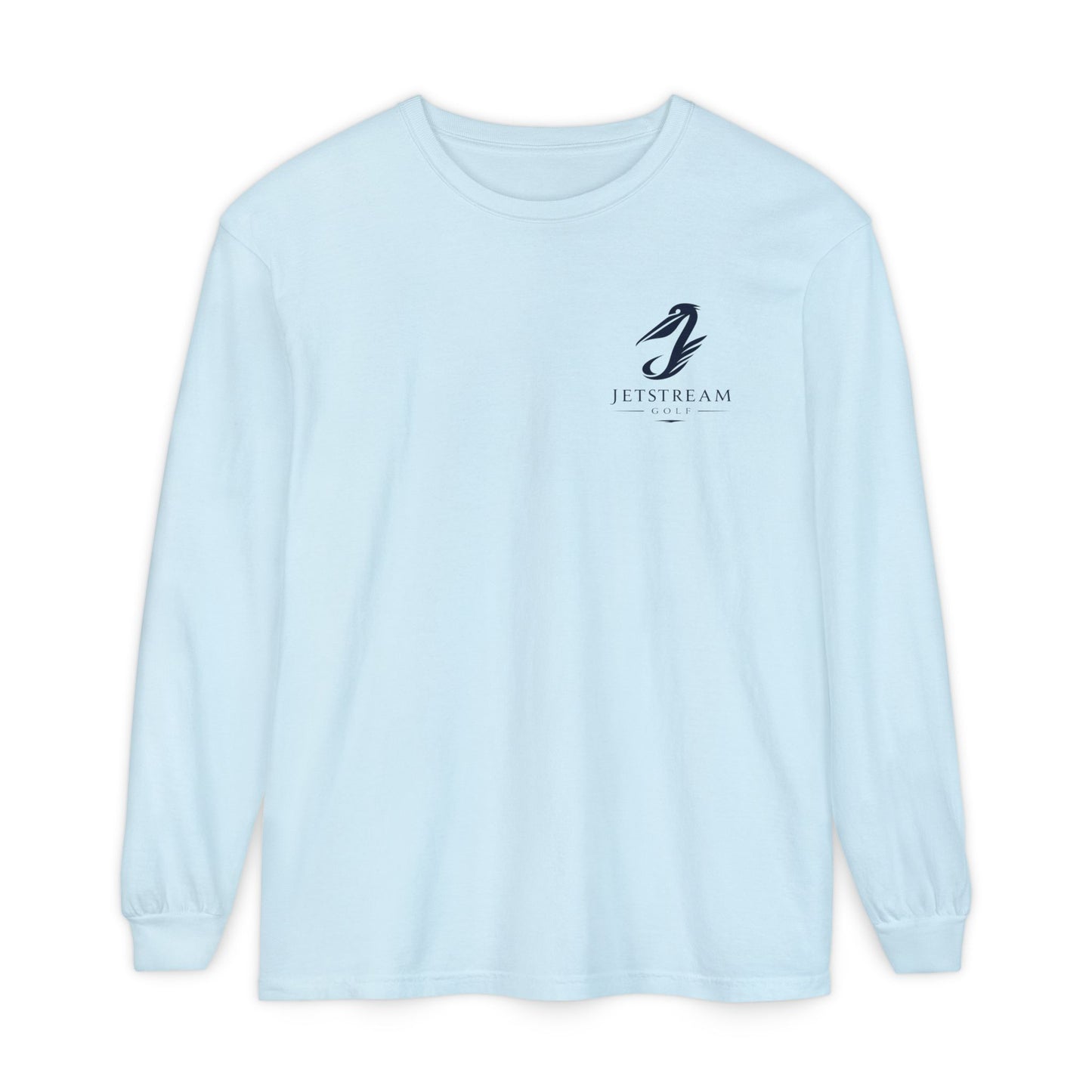 Jetstream Plane Long Sleeve Tee — Front Logo & Front-Facing Jet Graphic