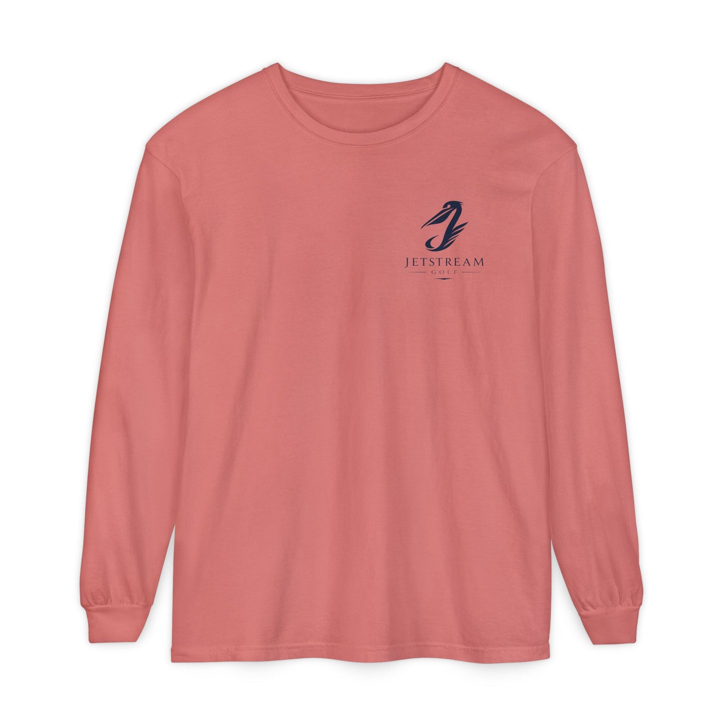 Jetstream Plane Long Sleeve Tee — Front Logo & Front-Facing Jet Graphic