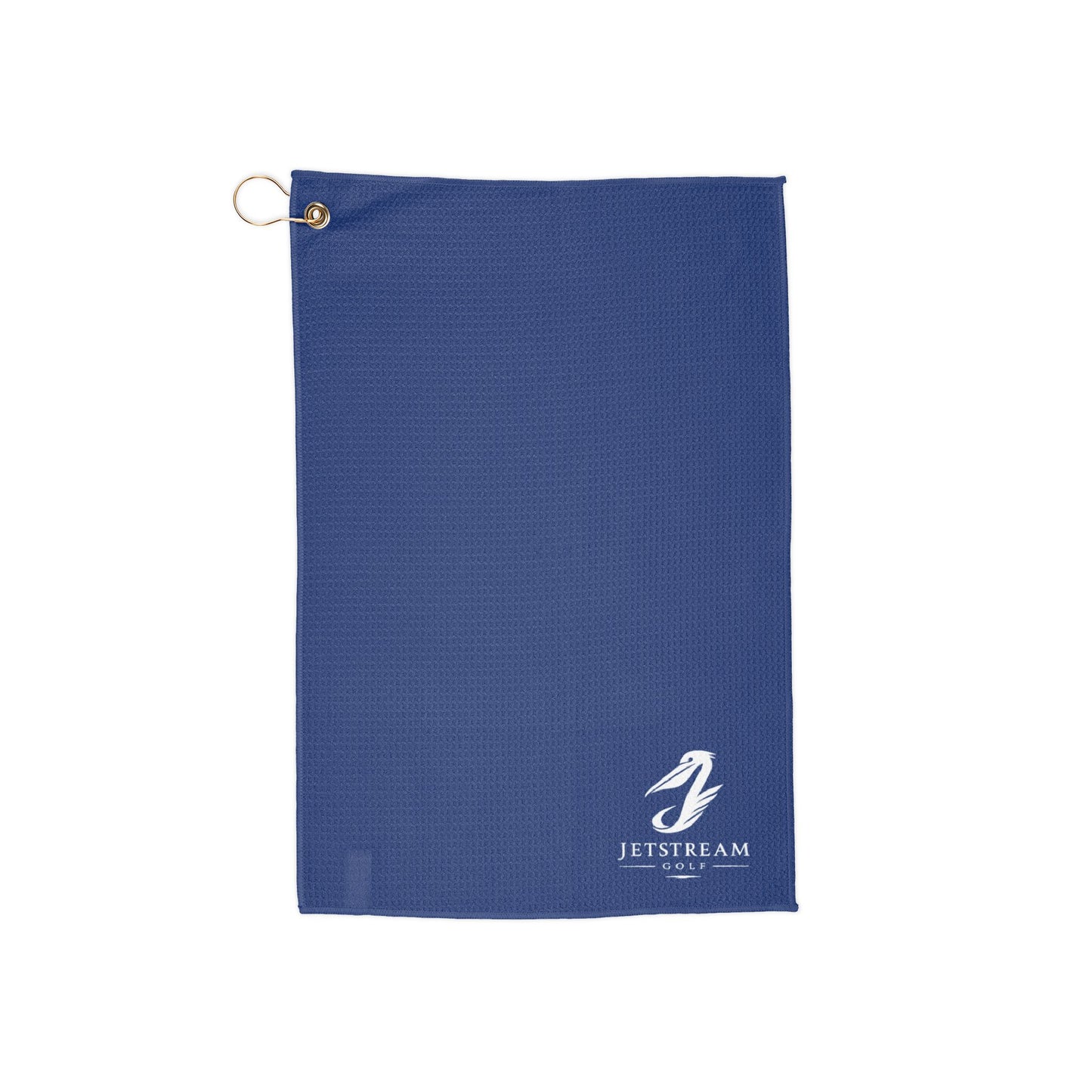 Embroidered Golf Towel with Clip — Lightweight Waffle Microfiber (Navy or White)