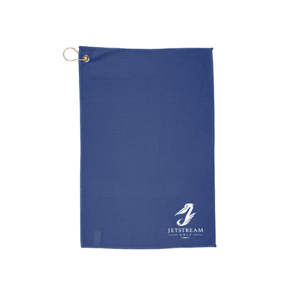Embroidered Golf Towel with Clip — Lightweight Waffle Microfiber (Navy or White)
