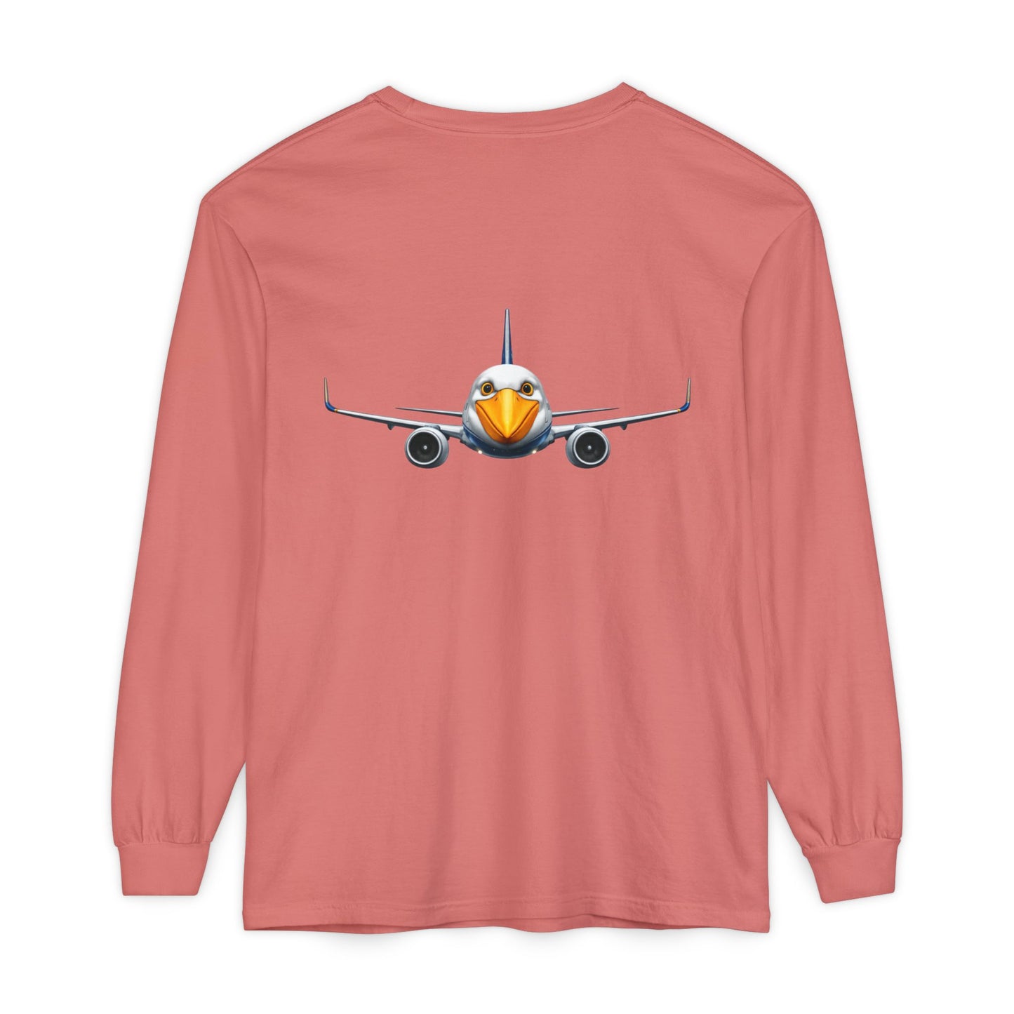Jetstream Plane Long Sleeve Tee — Front Logo & Front-Facing Jet Graphic