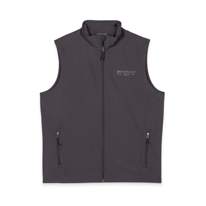 Men's Embroidered Soft Shell Vest — Lightweight Windproof Work & Travel Layer