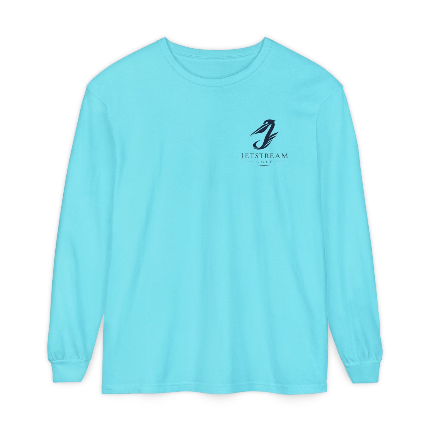 Jetstream Plane Long Sleeve Tee — Front Logo & Front-Facing Jet Graphic