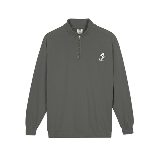 Quarter-Zip Sweatshirt — Minimalist Duck Logo Pullover (Back 'ESTYREAM' Text)
