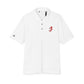 White Performance Polo Shirt with Small Red Script 'J' Chest Logo