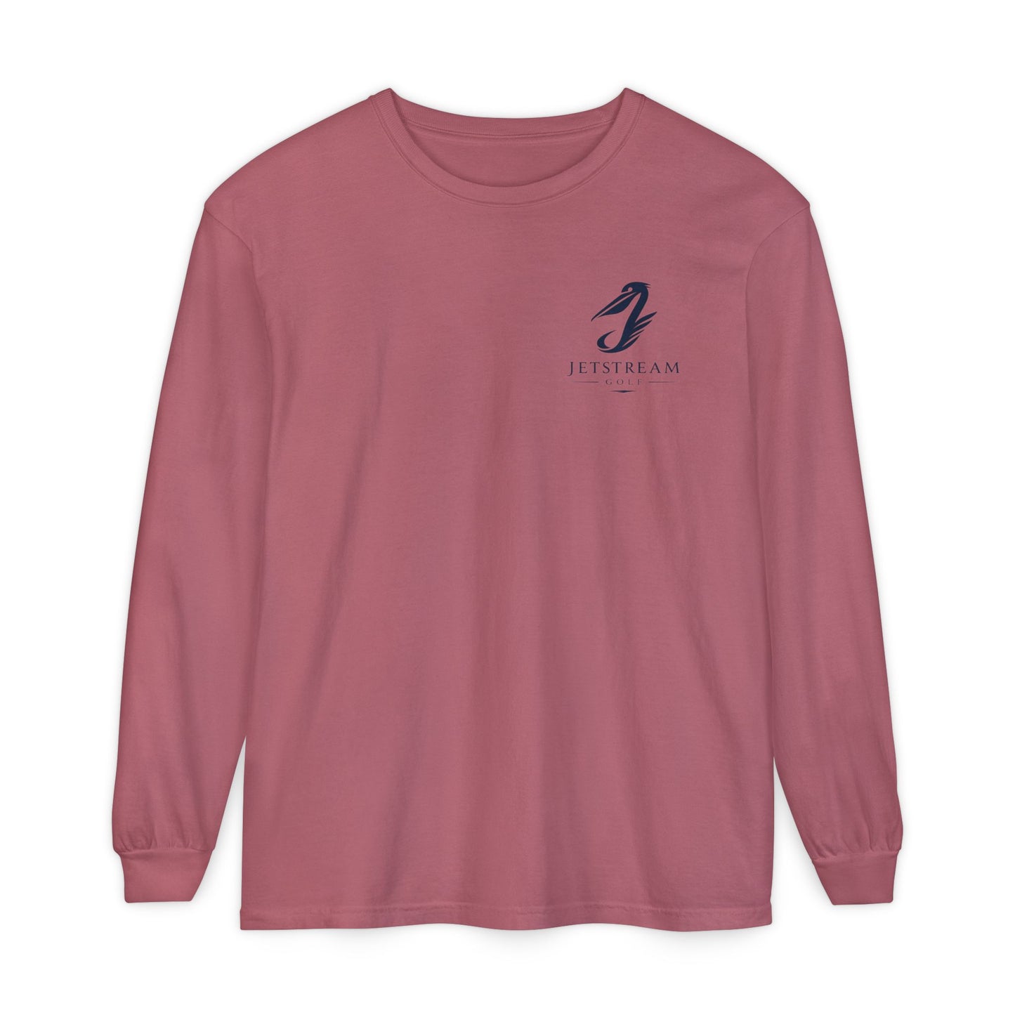 Jetstream Plane Long Sleeve Tee — Front Logo & Front-Facing Jet Graphic