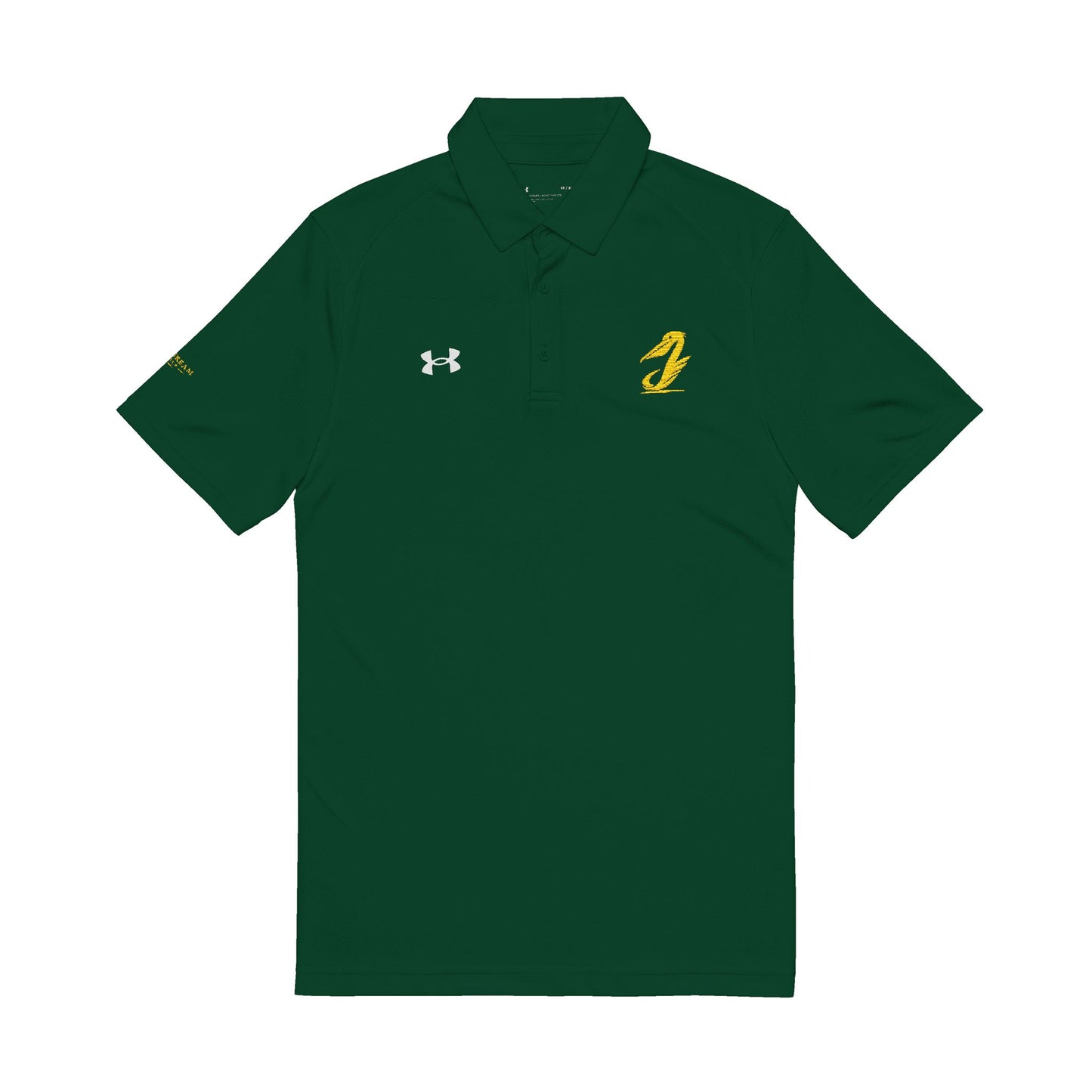 Embroidered Black Polo Shirt — Gold Logo (Men’s Under Armour)
