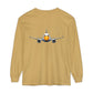 Jetstream Plane Long Sleeve Tee — Front Logo & Front-Facing Jet Graphic
