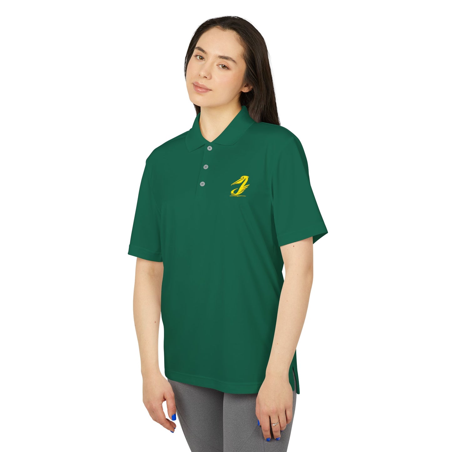 Performance Polo with Golden Embroidered Chest