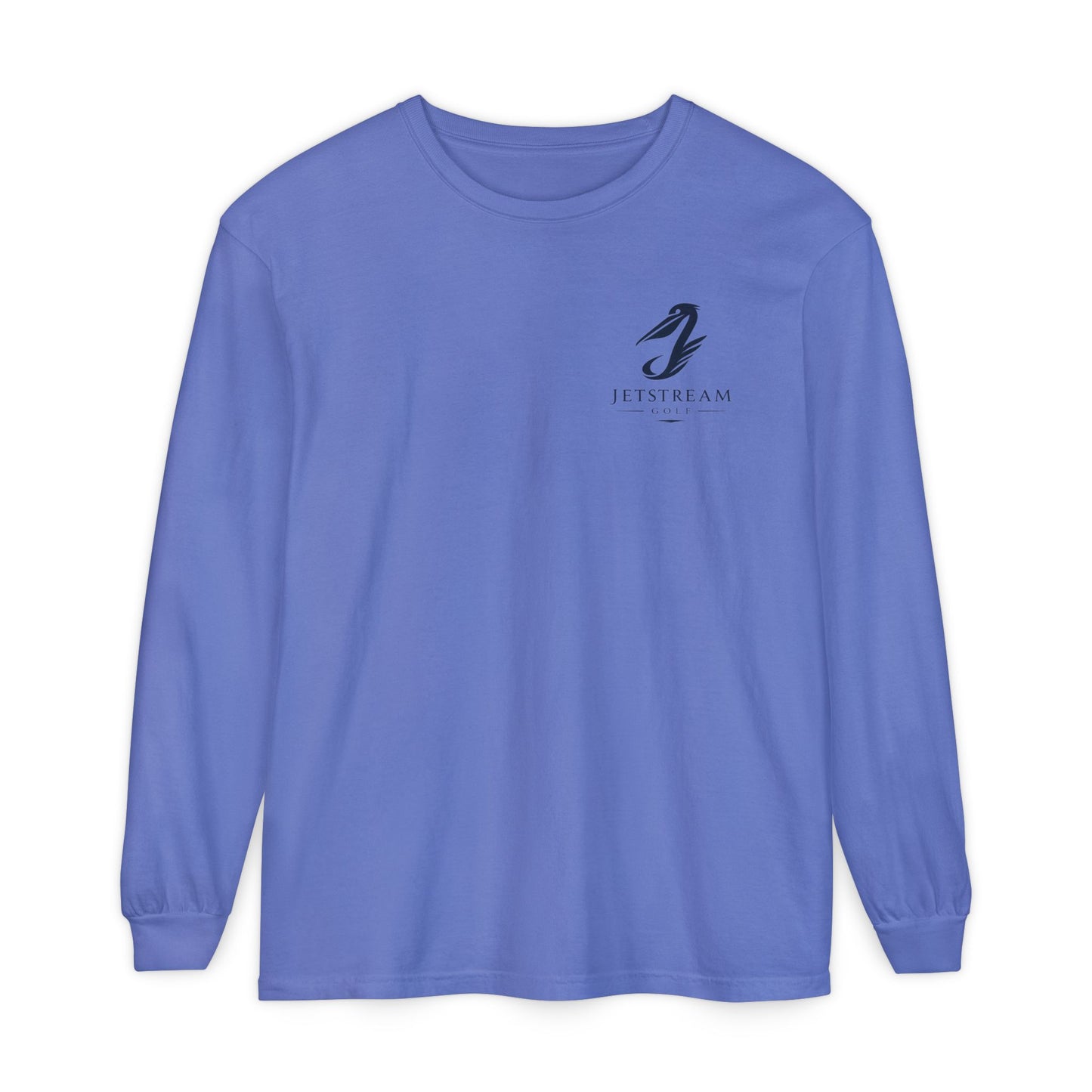 Jetstream Plane Long Sleeve Tee — Front Logo & Front-Facing Jet Graphic