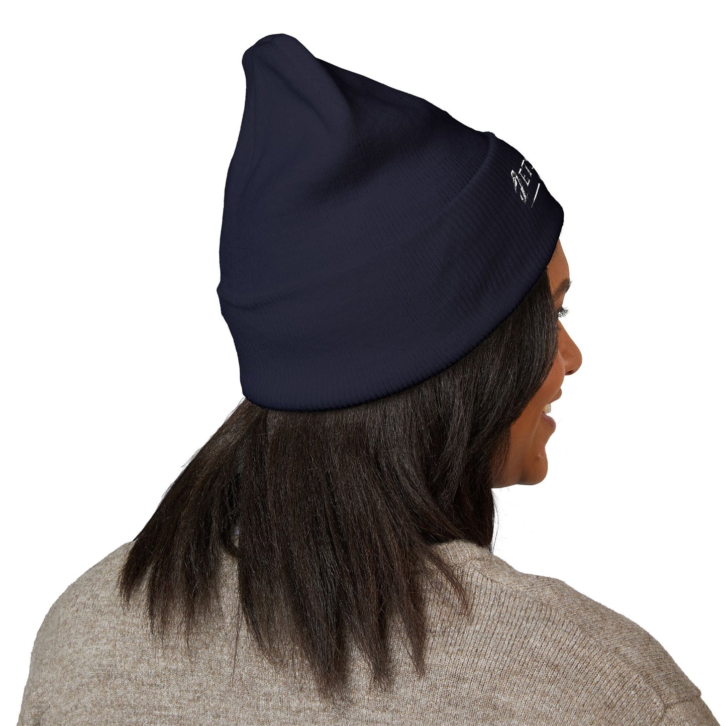 Embroidered Classic Cuffed Beanie — Minimal Winter Hat