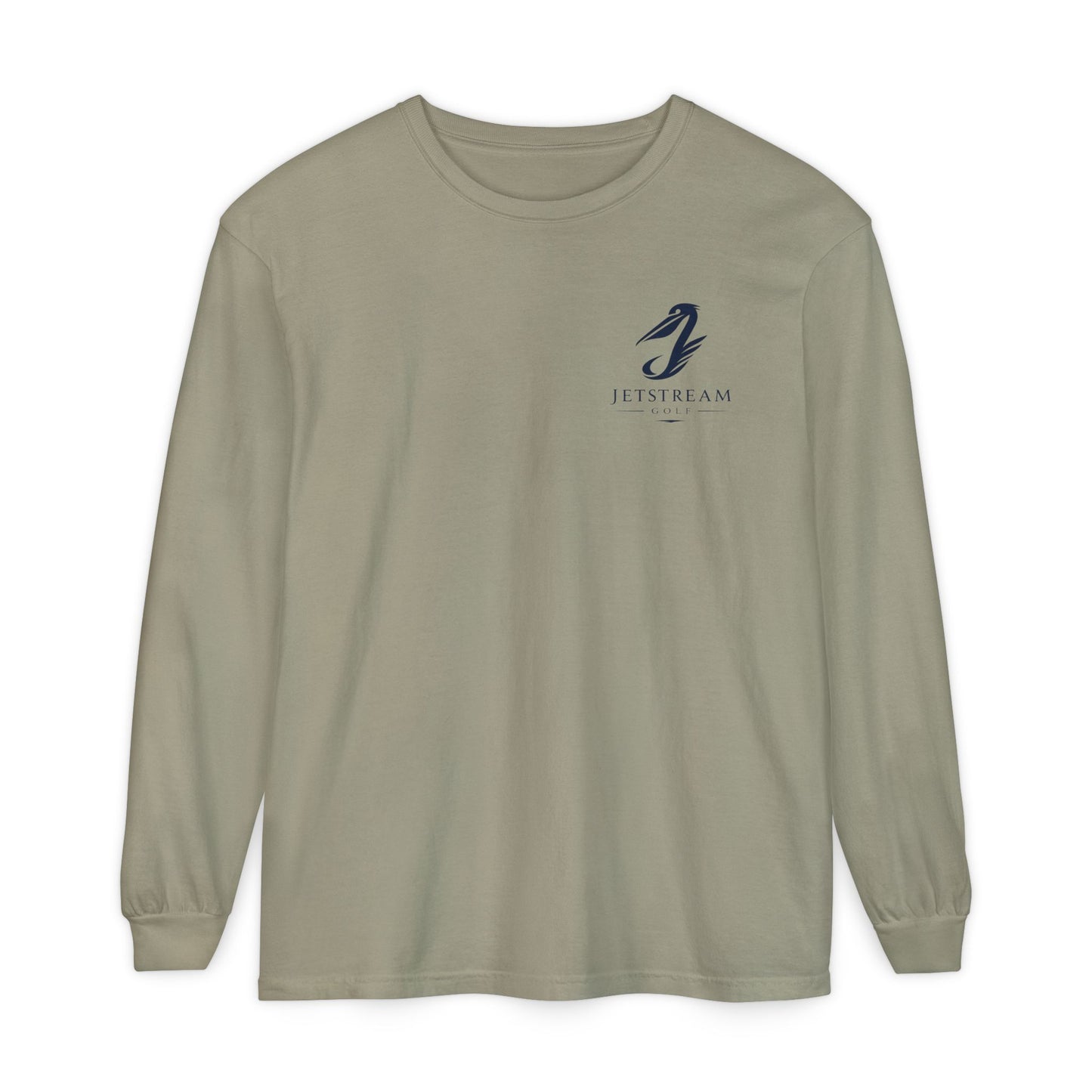 Jetstream Plane Long Sleeve Tee — Front Logo & Front-Facing Jet Graphic