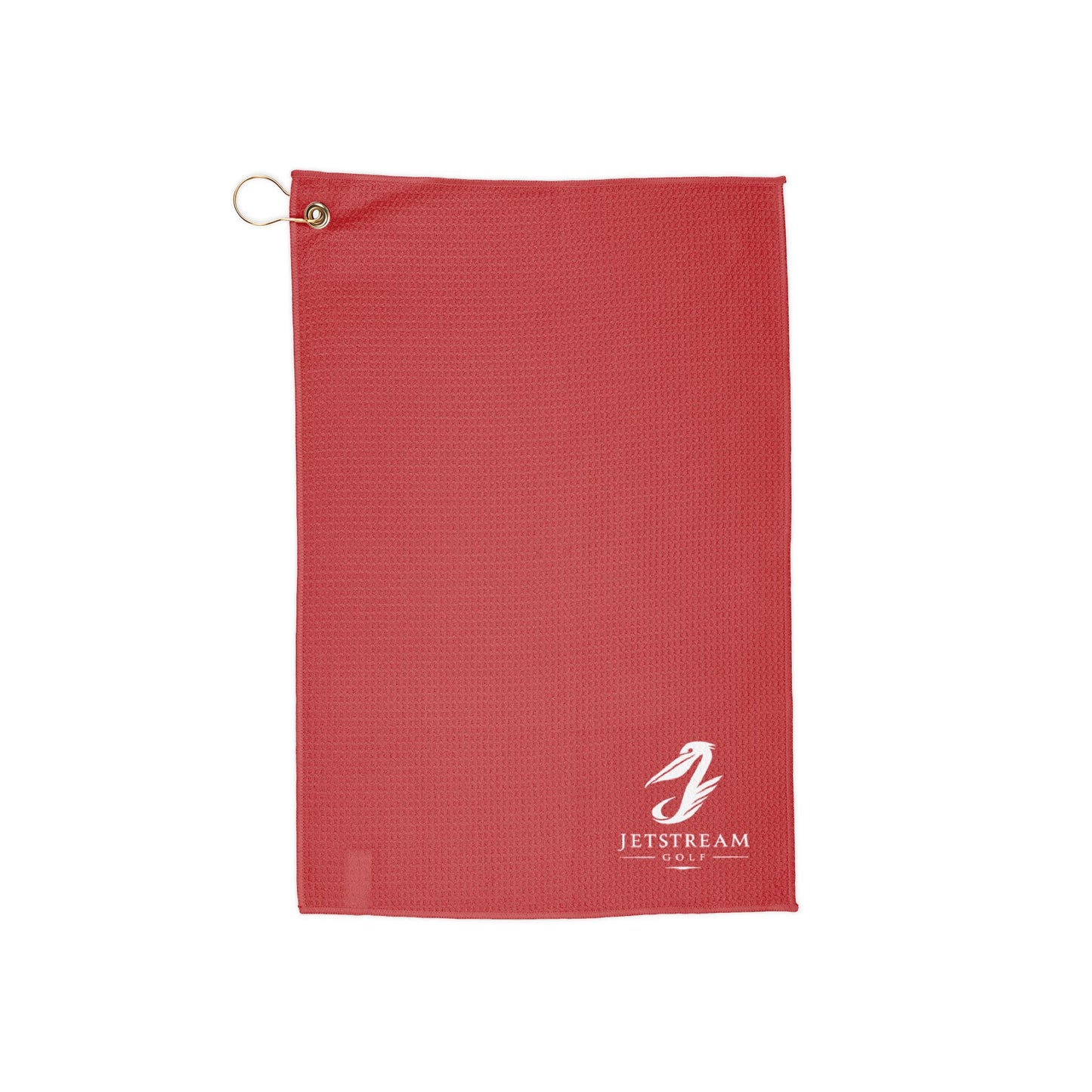 Embroidered Golf Towel with Grommet & Ring — Quick-Dry Waffle Towel for Clubs