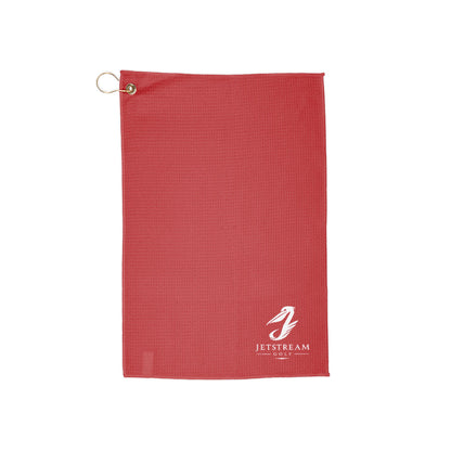 Embroidered Golf Towel with Grommet & Ring — Quick-Dry Waffle Towel for Clubs