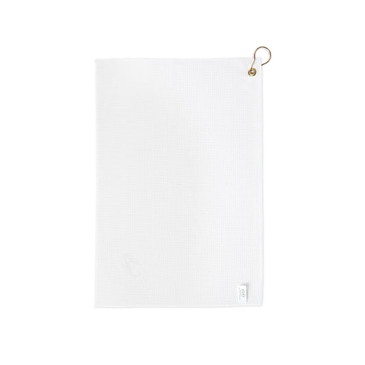 Golf Towel - Premium White Microfiber with Clip for Clubs & Golf Bag