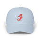 Dad Cap - Red Brushstroke Pelican Logo Embroidered Hat