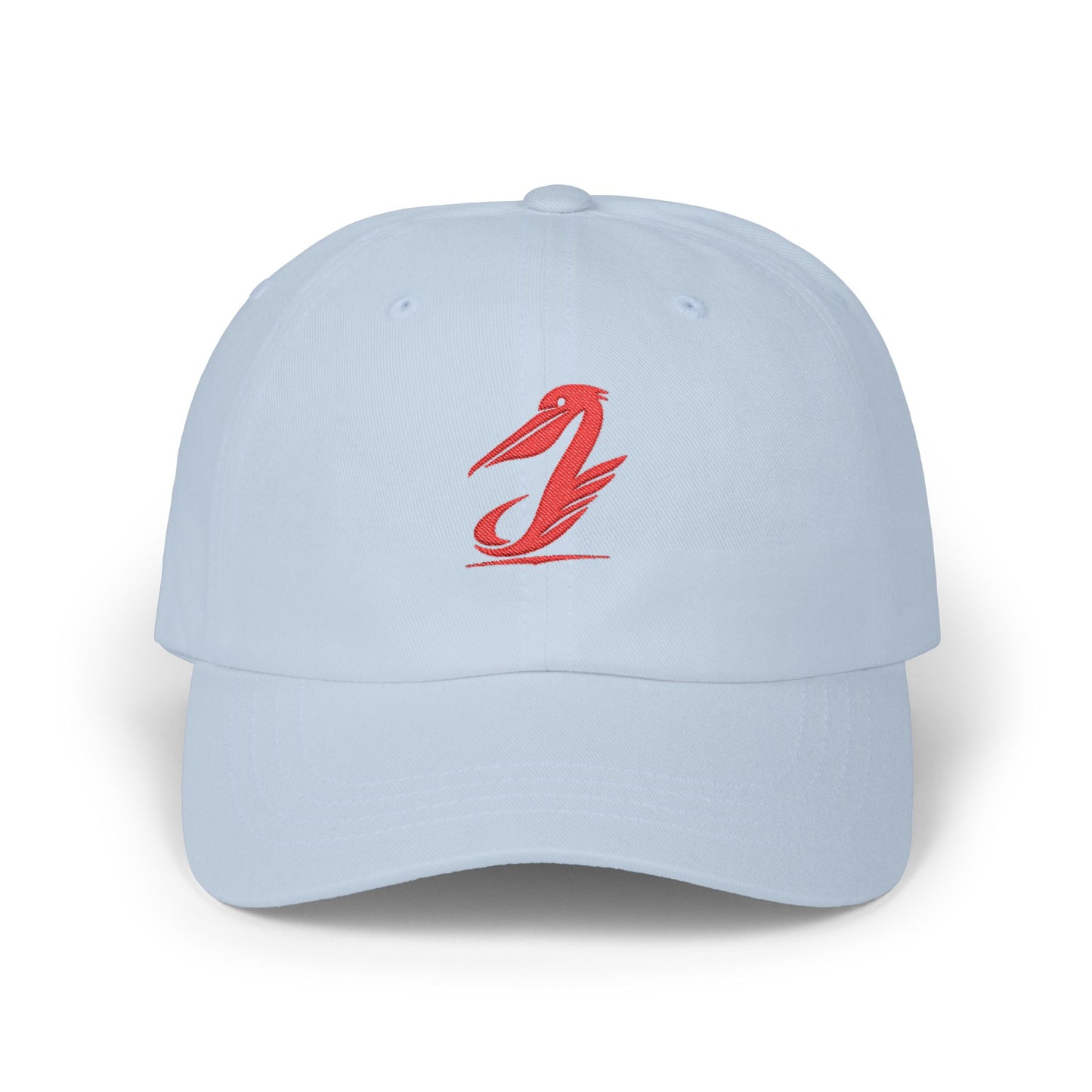Dad Cap - Red Brushstroke Pelican Logo Embroidered Hat