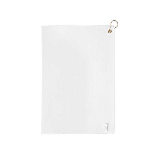 Embroidered Golf Towel with Grommet & Ring — Quick-Dry Waffle Towel for Clubs