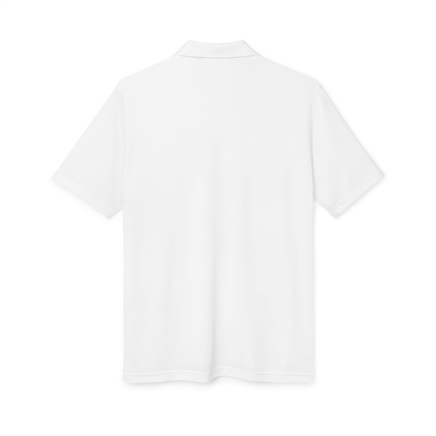 White Performance Polo Shirt with Small Red Script 'J' Chest Logo