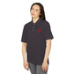 White Performance Polo Shirt with Small Red Script 'J' Chest Logo