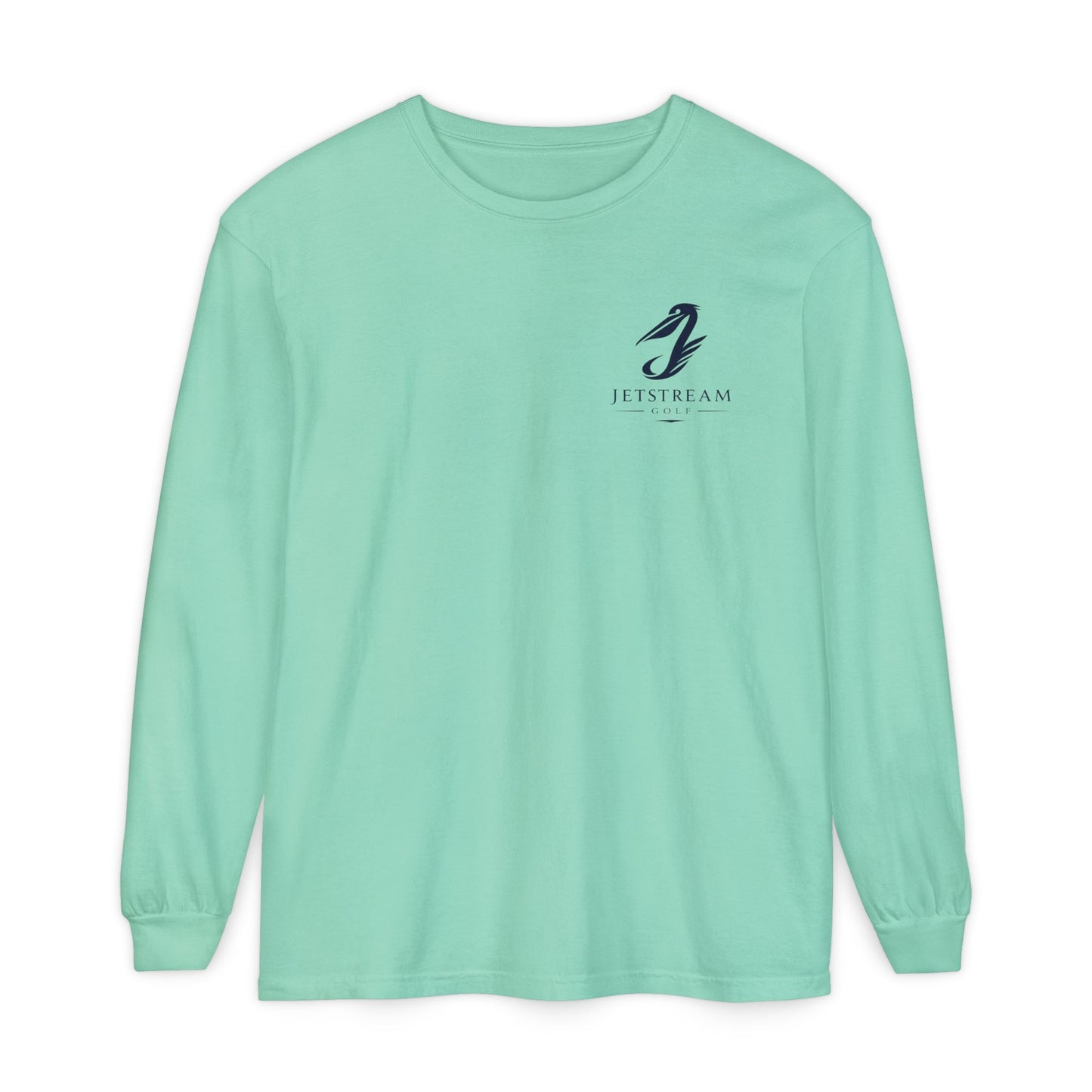 Jetstream Plane Long Sleeve Tee — Front Logo & Front-Facing Jet Graphic